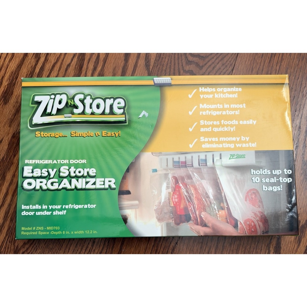 Zip N Store Refrigerator Door Easy Store Organizer ZNS MID703 New In Package